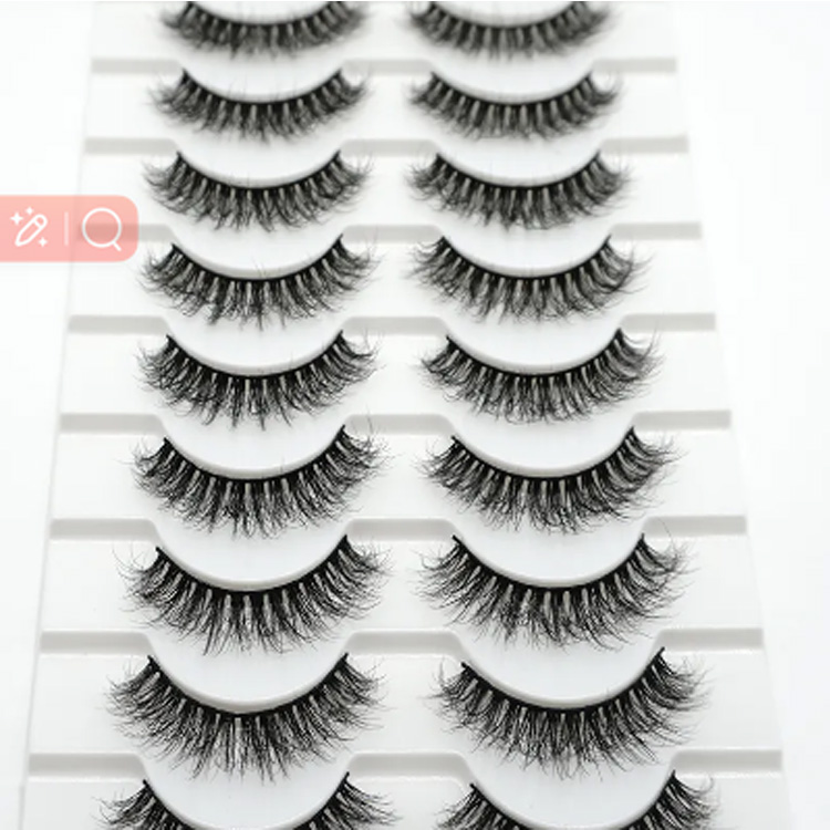 10 cüt tam zolaqlı kirpik amansızlıq pulsuz faux mink təbii kirpikləri
