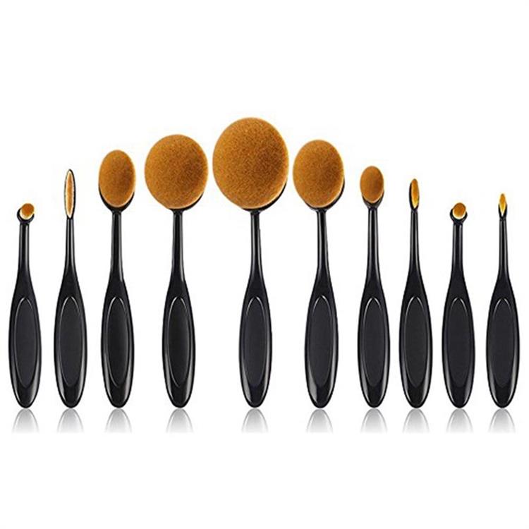 10PCS Kosmetik Diş Fırçası Makiyaj Fırçası Oval Makiyaj Fırçaları Dəsti