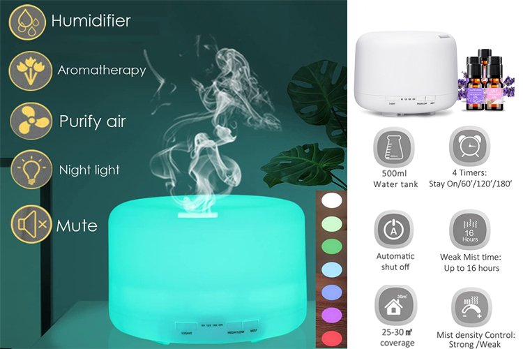 Cool Mist Nəmləndirici Aroma Efir Yağı Diffuzoru