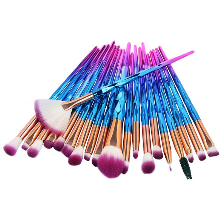 20PCS Rainbow Unicorn Diamond Makiyaj Fırçası Dəsti