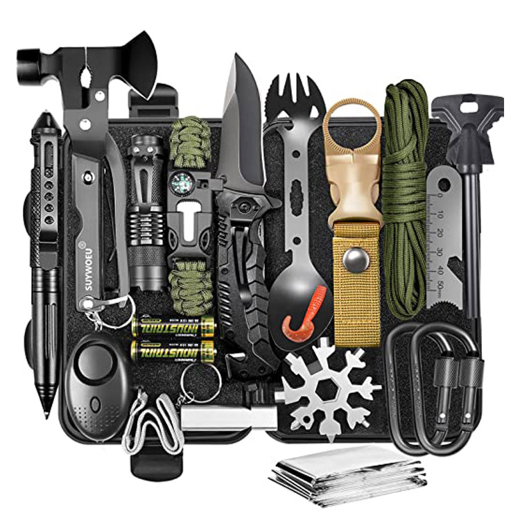 21-də 1 İlk Yardım Fövqəladə Ötürücü Outdoor Survival Kit