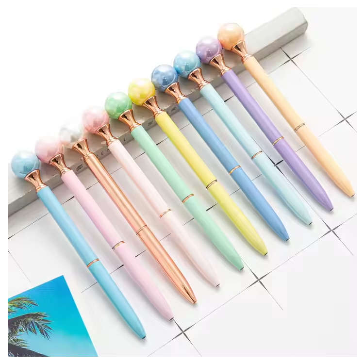 Xüsusi logo 1.0mm inci ballpoint qələm çox rəngli metal bədən