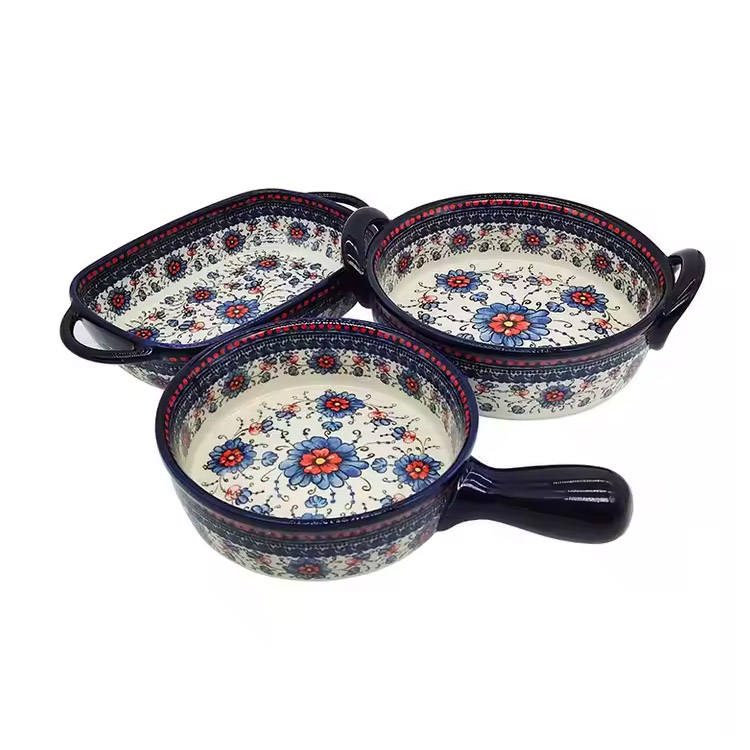 Xüsusi Vintage Çap İstilik davamlı çini qızartma qabı