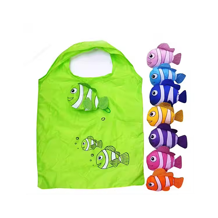 Cute Animal Shopping Çantalar Balıqlar Qatlanan Çanta