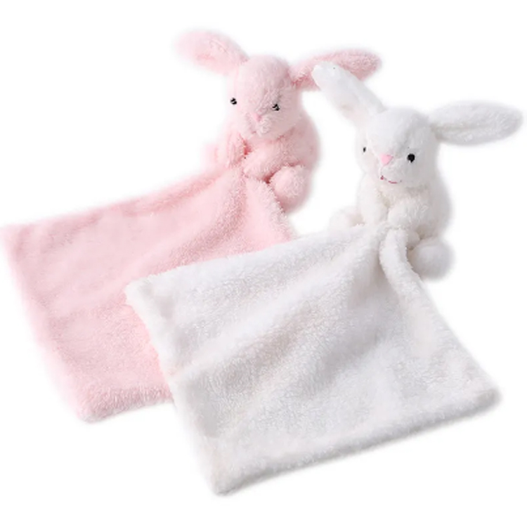 Cute plush dovşan kukla oyuncaqlar körpə pasifier bunny sakitləşdirici dəsmal