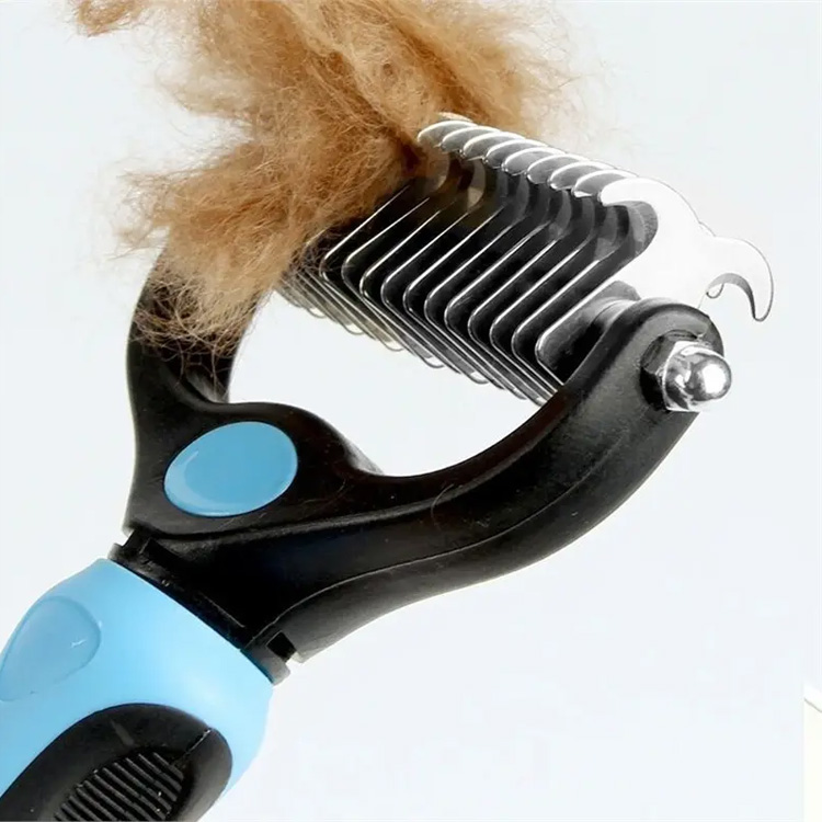 Double tərəfli deshedding Demating Baxım Fırçası Comb