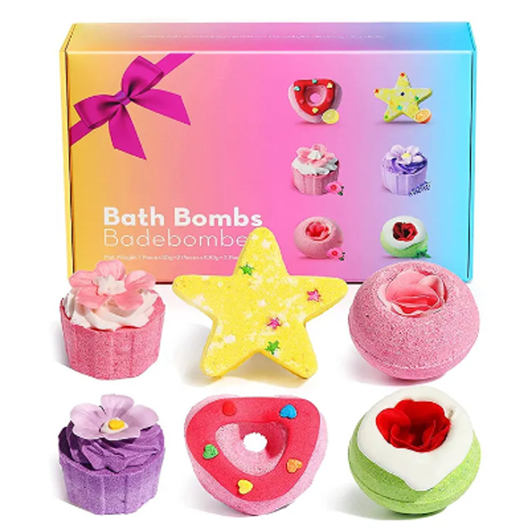 Ailə Otel vanna otağı Rəngli Cupcake Cute Fizzy Hamam Bombası