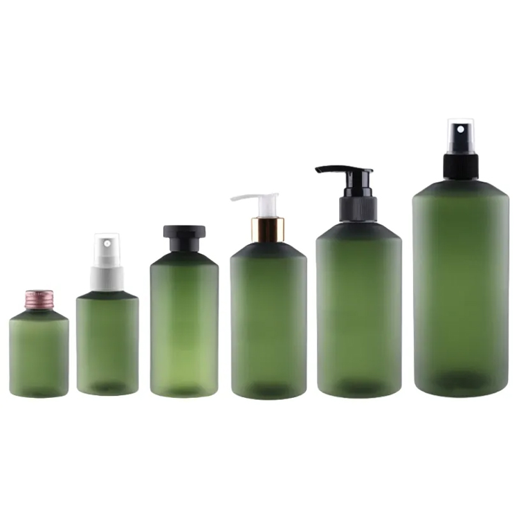 Oblique çiyin şaxtalı yaşıl toner şampun şüşəsi