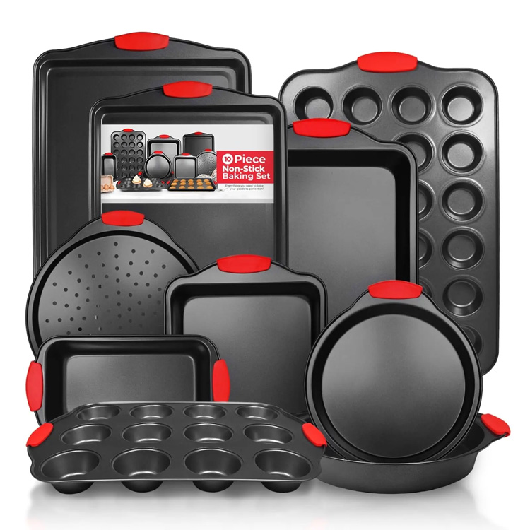 Soba çörək qabları Qeyri-yapışdırılmamış karbon polad 10pcs bakeware dəsti
