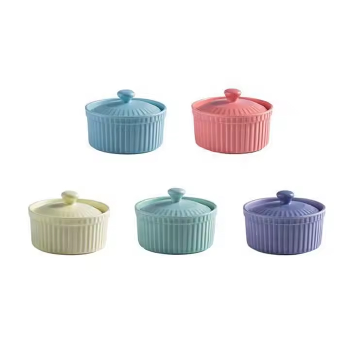 Soba təhlükəsiz fərdiləşdirilmiş sevimli yuvarlaq dərəcədə qarmaqarışıq ramekin qabları