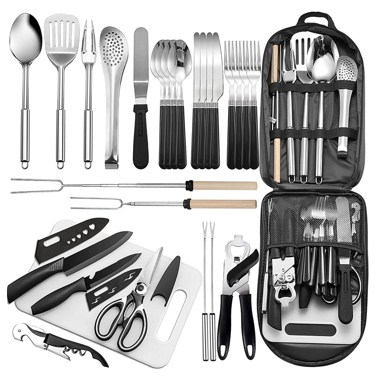 Portativ Səyahət qabları Camping Kit Qab-qacaq dəsti