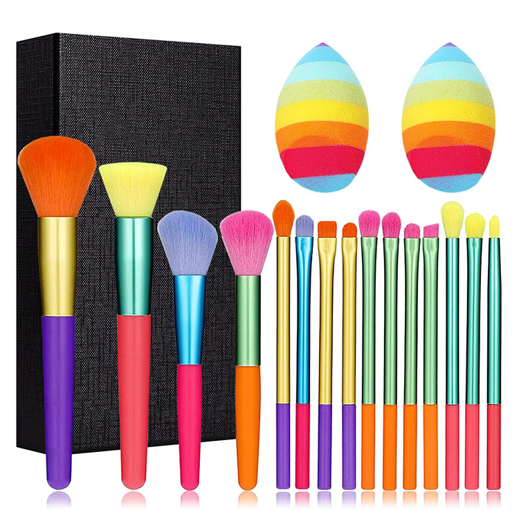 Premium Synthetic 15PCS Rəngli Makiyaj Fırçası Dəsti