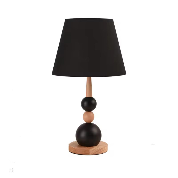 Simply Black Ball Retro Taxta Yataq Yanında Minimal Stol Lampası