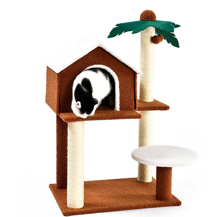 Sisal örtülü cızıqlanan pattes platforma pet pet evi