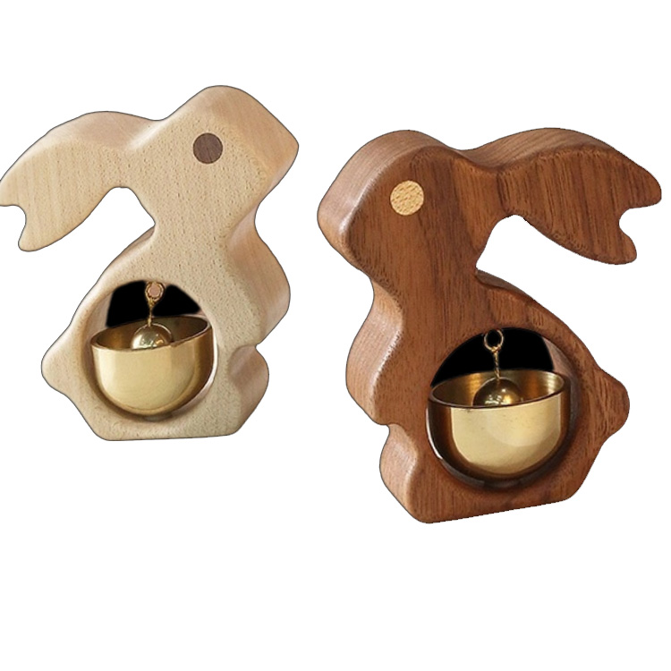 Bərk ağac dovşan soyuducu maqnitlər əl işlənmiş pirinç qapısıbell