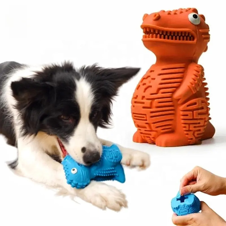 Sərt vasitə çeynəmək davamlı rezin dinozavr puzzle it oyuncağı