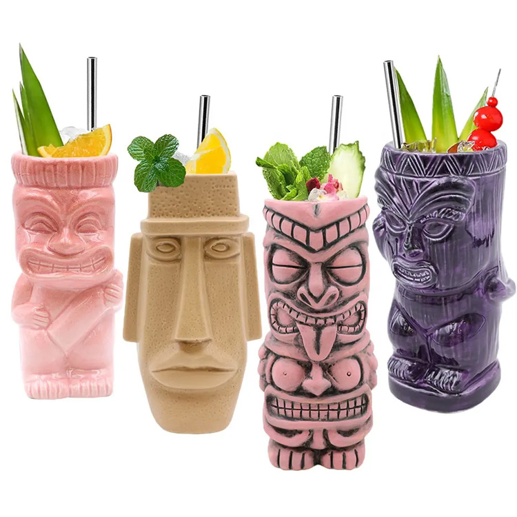 Topdansatış yüksək dərəcəli əl istehsalı əyləncəli hawaii eynək stəkanları